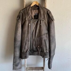 Mens S Leather King Motorcycle Leather Thinsulate Jacket 54